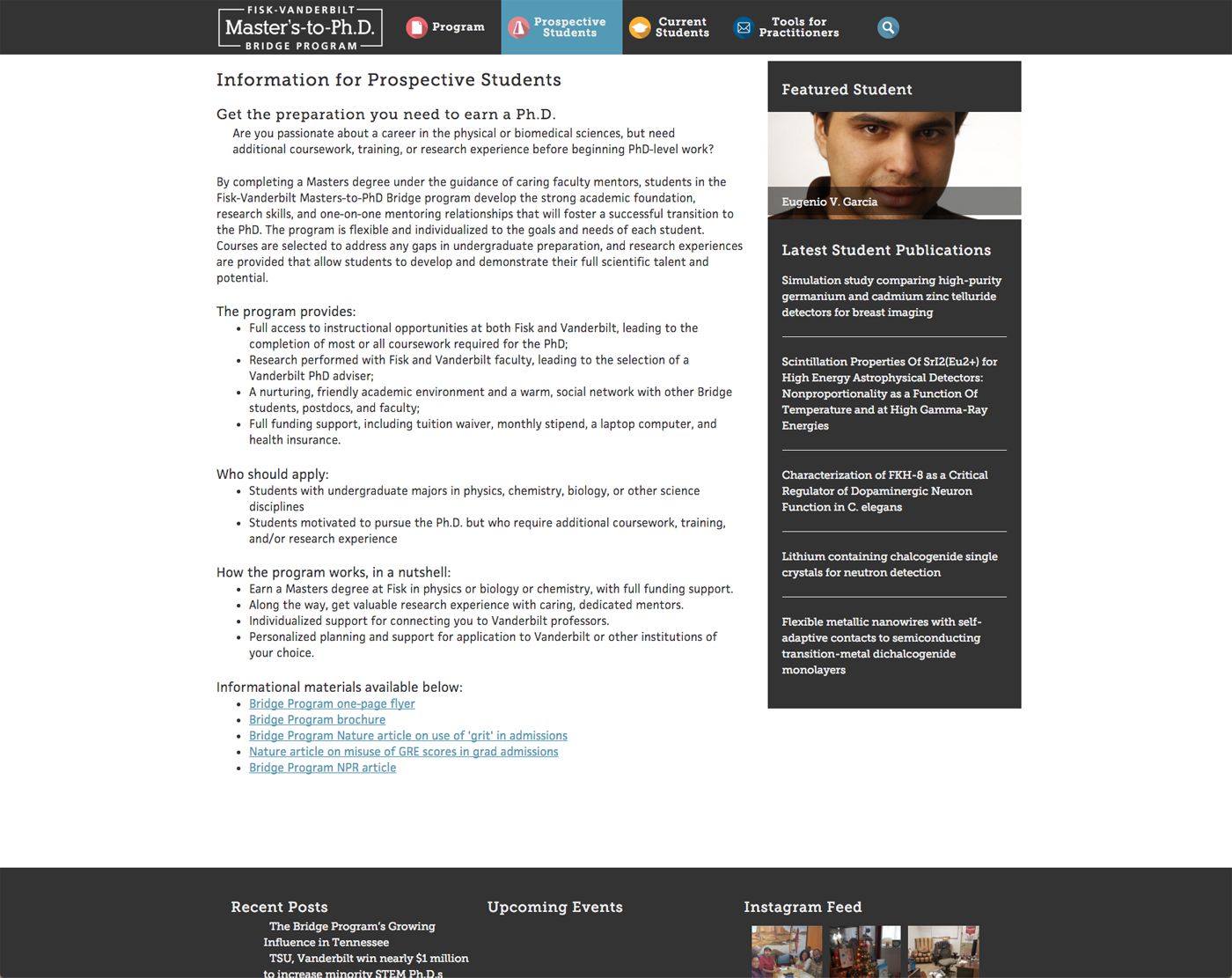 Fisk-Vanderbilt-Bridge.org – Standard page layout