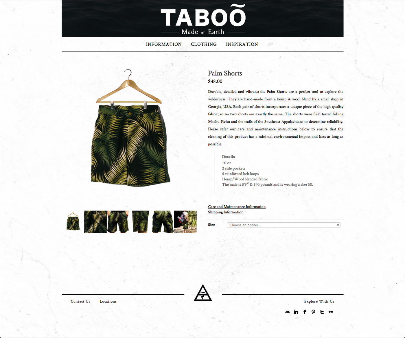 TabooInternational.us – Alternate single product page